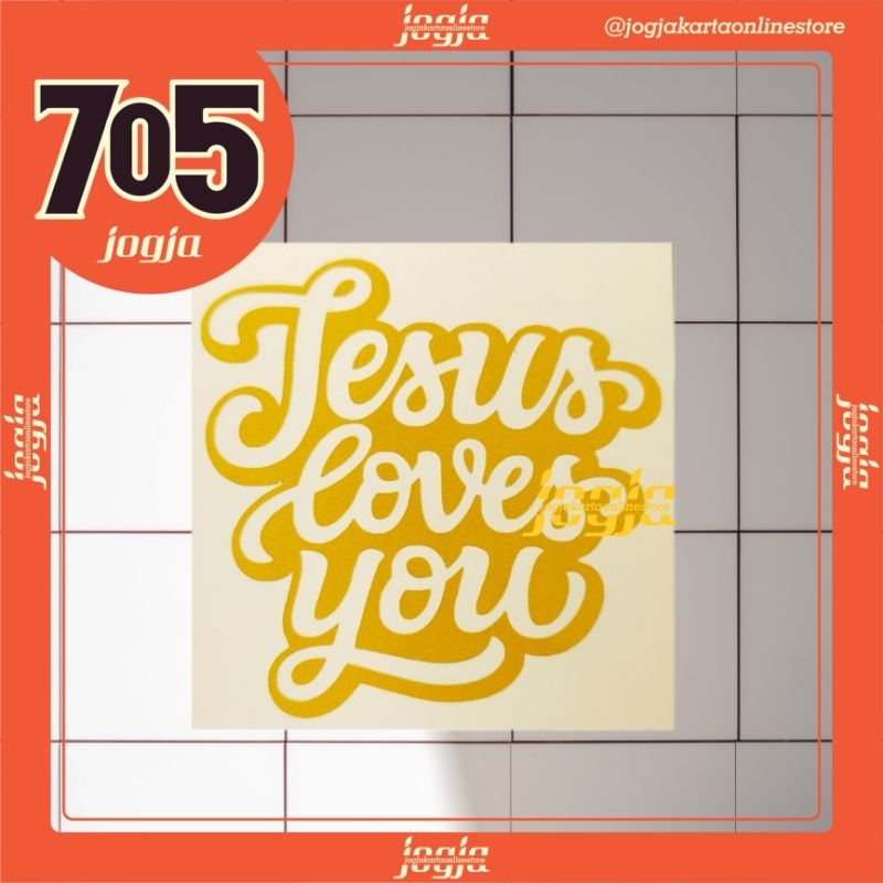 Jual Stiker Cutting Sticker Rohani Yesus - Jesus Loves You 7 x 7 Cm ...