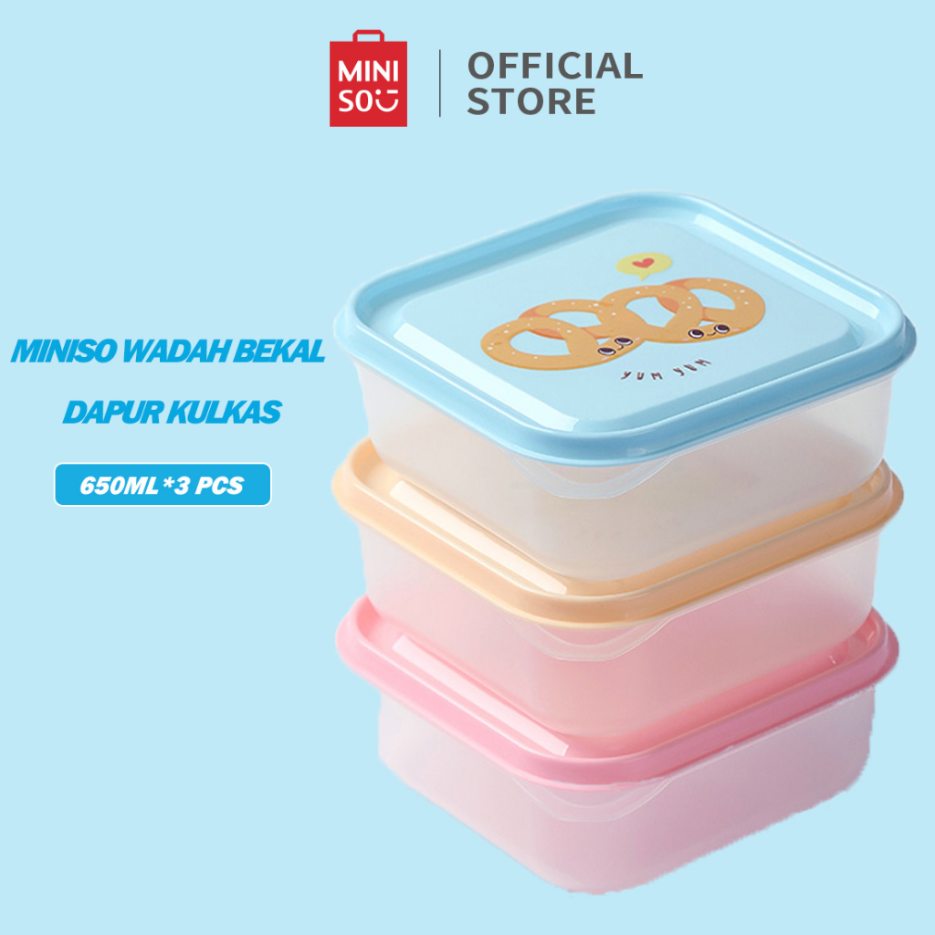 Jual Miniso Tempat Makan Kotak Makan Food Container Wadah Bekal Dapur