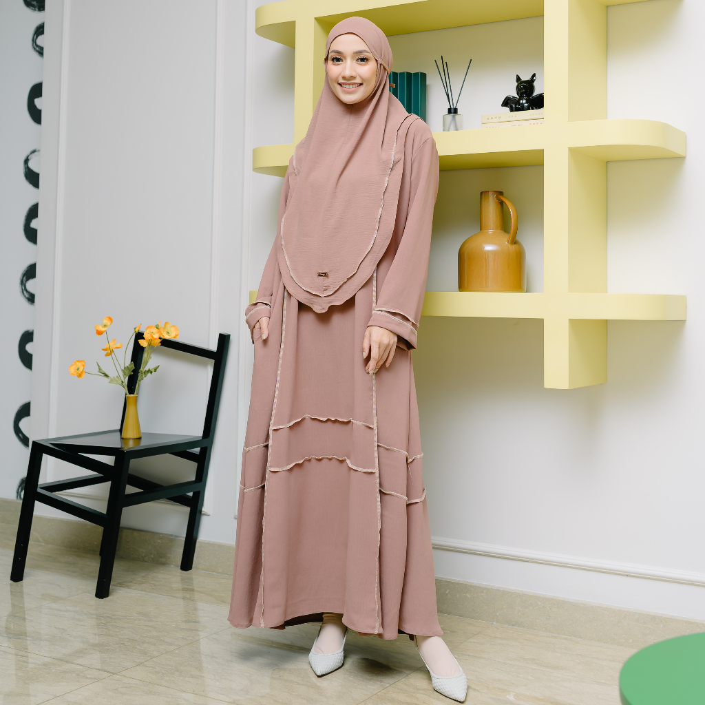 Jual Lozy Hijab Khansa Abaya Set Gamis Umroh Haji Abaya Set Kerudung Shopee Indonesia