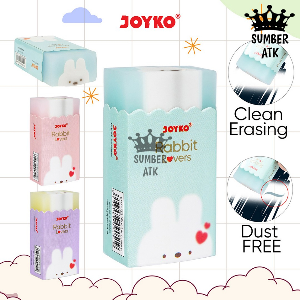 Jual Penghapus Eraser Joyko ERT-132 Rabbit Lovers | Shopee Indonesia
