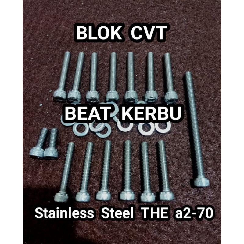 Jual Baut Set Bak Cvt Beat Karbu Stainless Shopee Indonesia