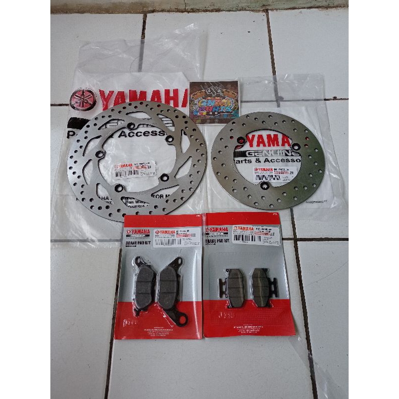 Jual PIRINGAN CAKRAM DEPAN BELAKANG+KAMPAS REM DEPAN BELAKANG YAMAHA ...