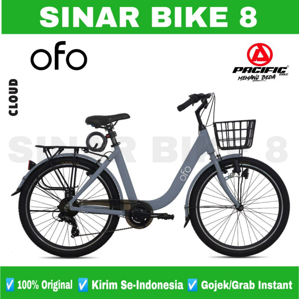 Jual Sepeda Keranjang Dewasa PACIFIC OFO 7 Speed Urban City Bike