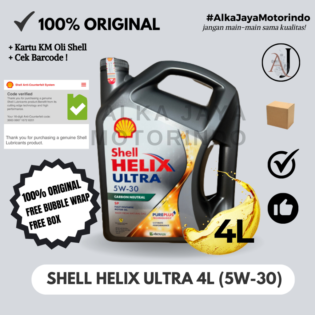 Jual Oli Mesin Mobil Shell Helix ULTRA 4L SAE 5W-30 ORIGINAL SHELL, CEK ...
