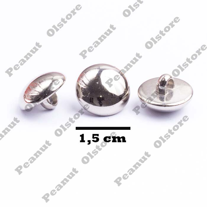 Jual ( Harga per biji ) Kancing baju jamur 1,5cm perak / silver EHP15 ...
