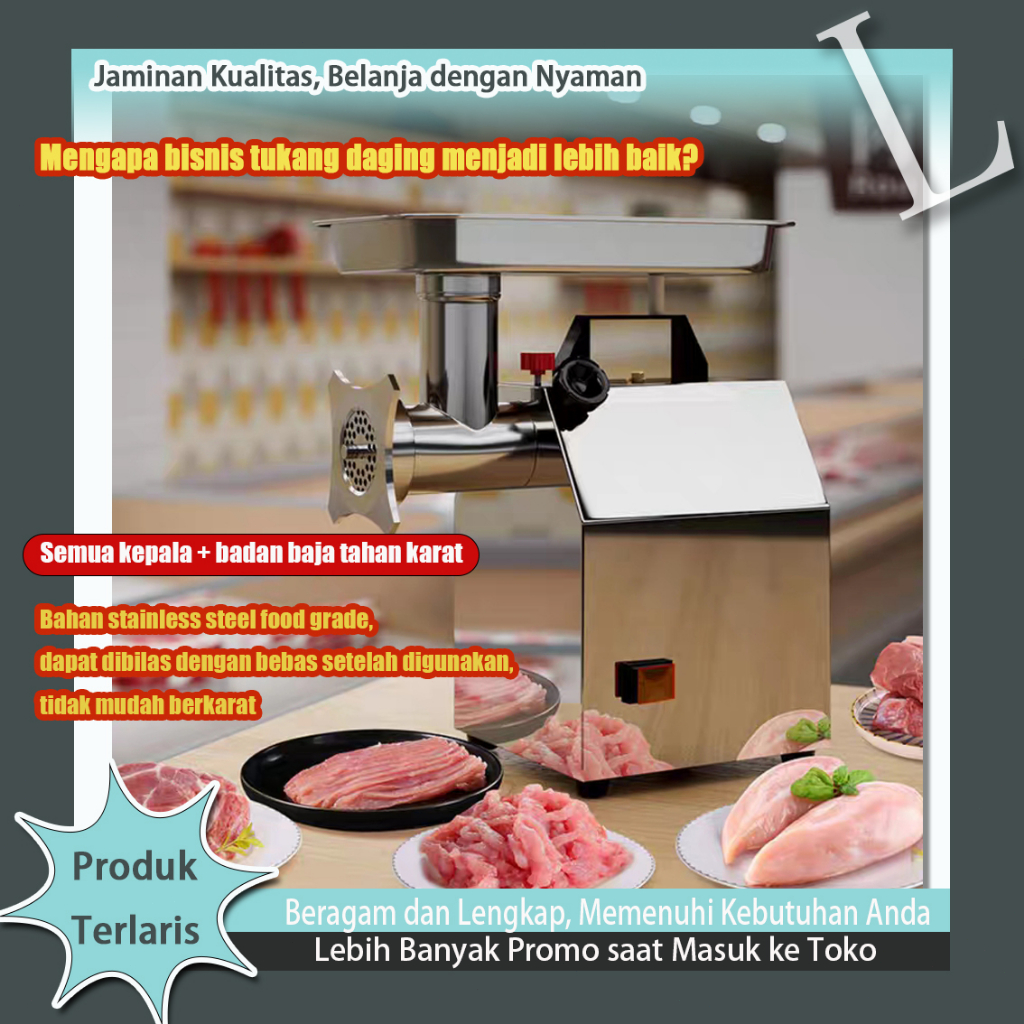 Jual Blender Penggiling Daging Baja Tahan Karat Listrik Meat Grinder ...