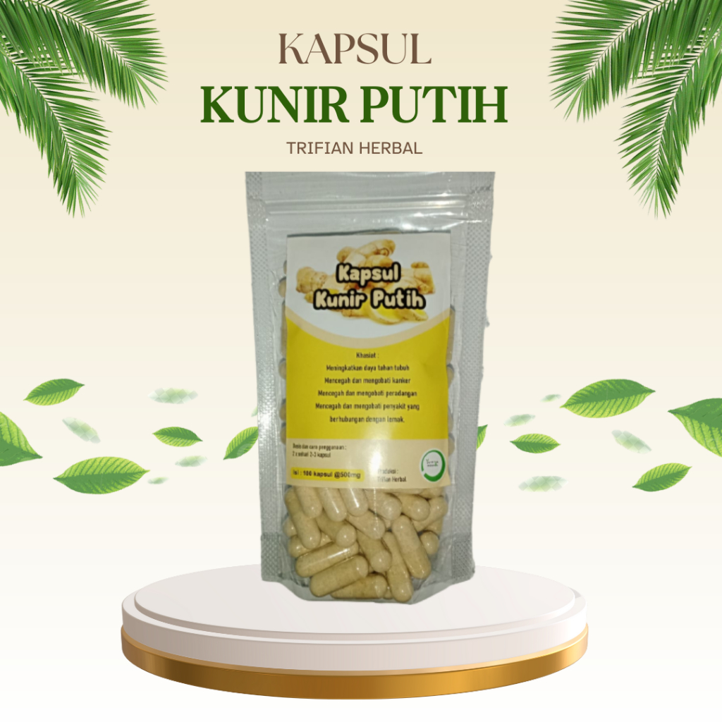 Jual Kapsul Kunyit Putih Kunir Putih Isi 100 Trifian Herbal Shopee Indonesia 2665