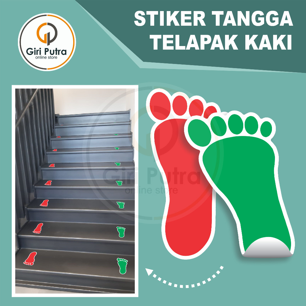 Jual Isi 6 Set Stiker Tapak Kaki Stiker Tangga Stiker Tapak