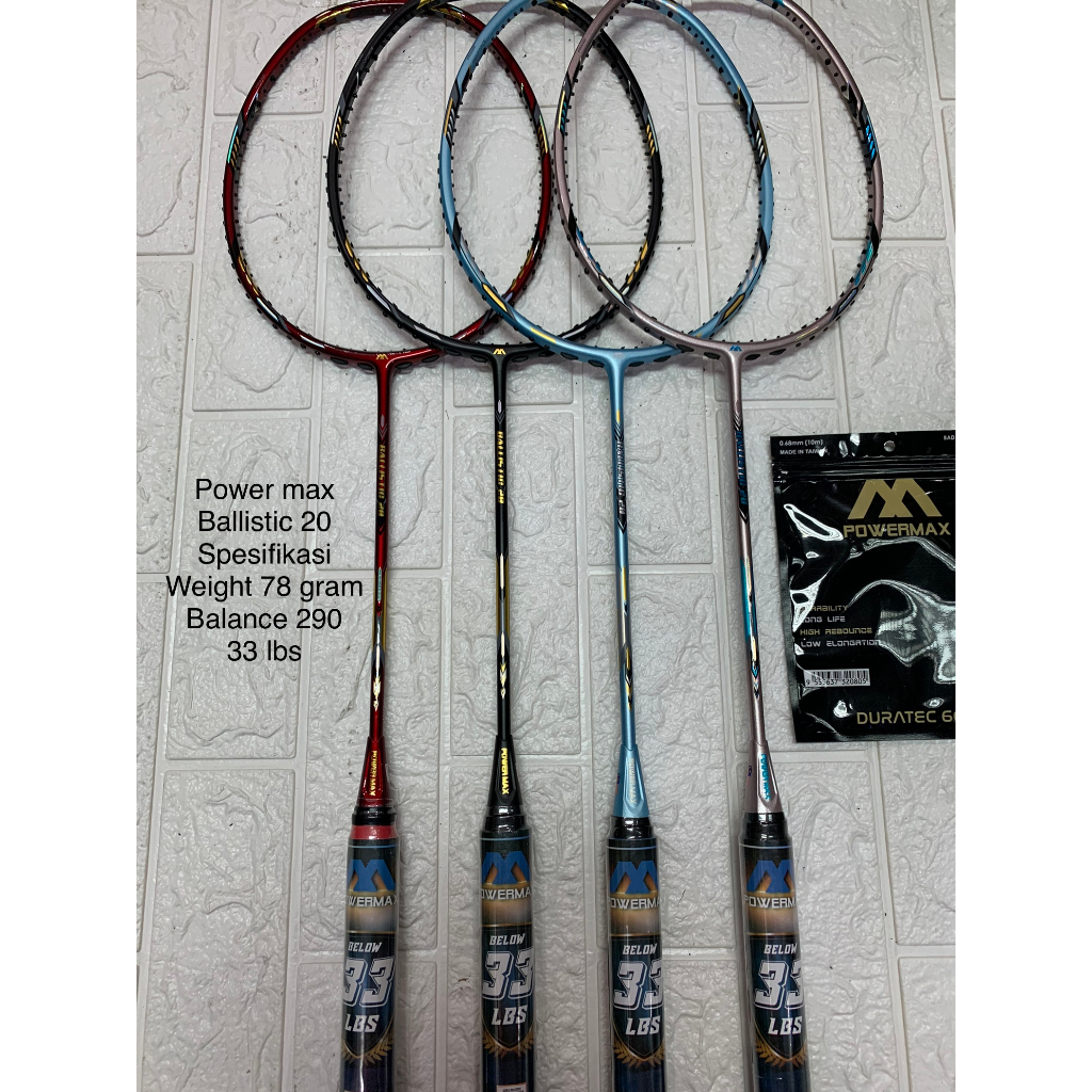 Jual Raket Power Max Balastic 20 Max 33 Lbs Original | Shopee Indonesia