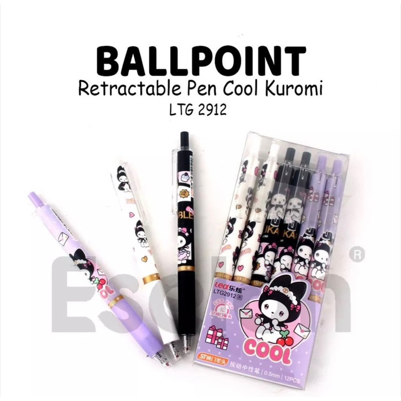 Jual 12pcs Pulpen Cetek COOL KUROMI LTG-2912 / 1pak Pulpen Cetek ...