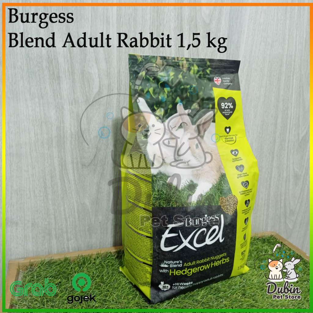 Jual BURGESS EXCEL RABBIT NATURE BLEND 1.5 KG/MAKANAN KELINCI | Shopee ...