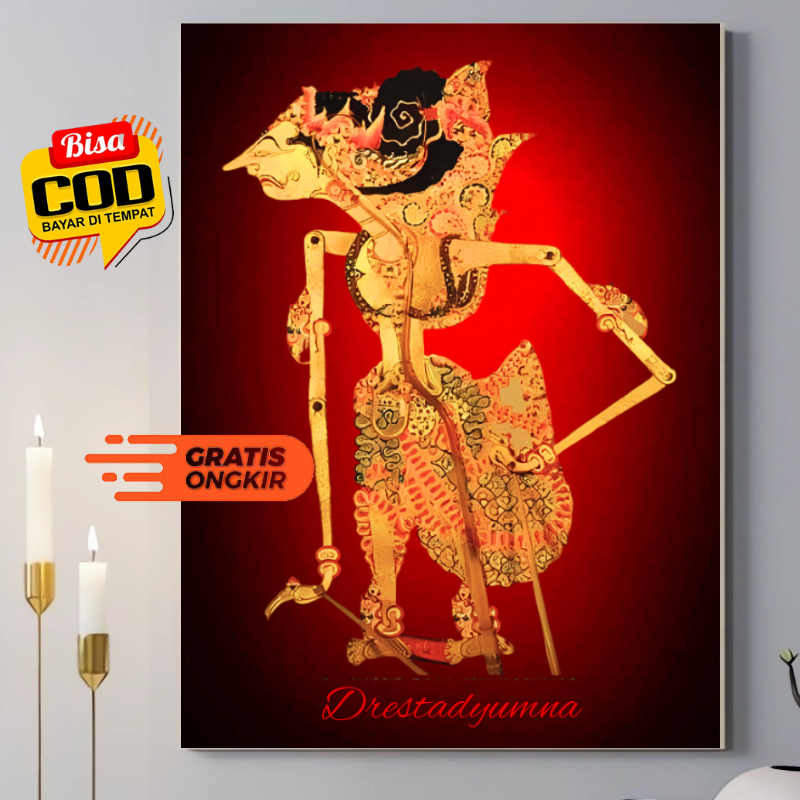 Jual Poster Wayang Kulit Drestadyumna Untuk Hiasan Dinding Atau Wall Dekor Ruang Tamu Shopee