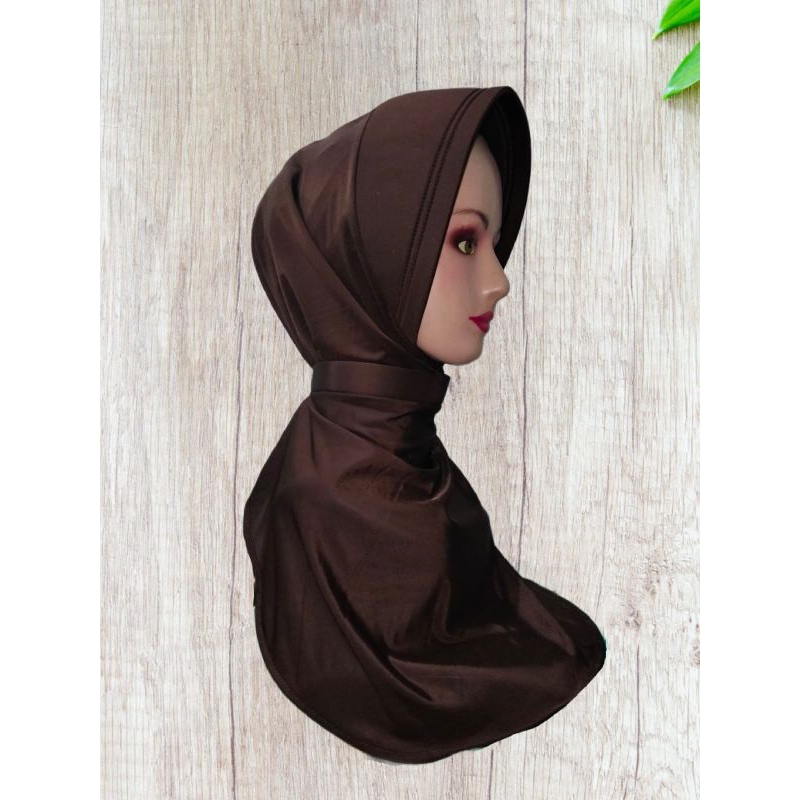 Jual jilbab dinas anti tembem warna Coklat Pramuka | Shopee Indonesia