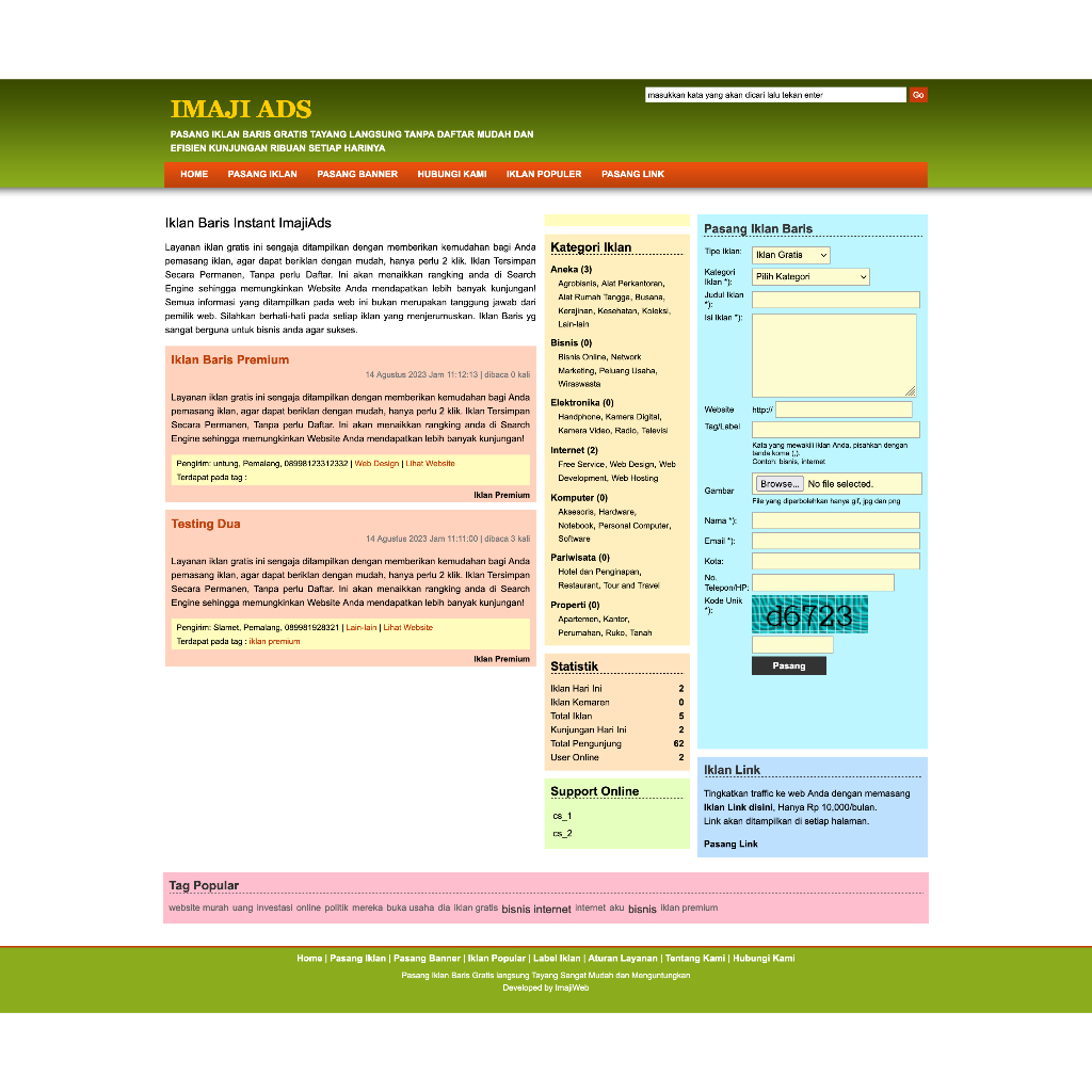 Jual Source Code Website Iklan Baris Fitur Lengkap | Shopee Indonesia
