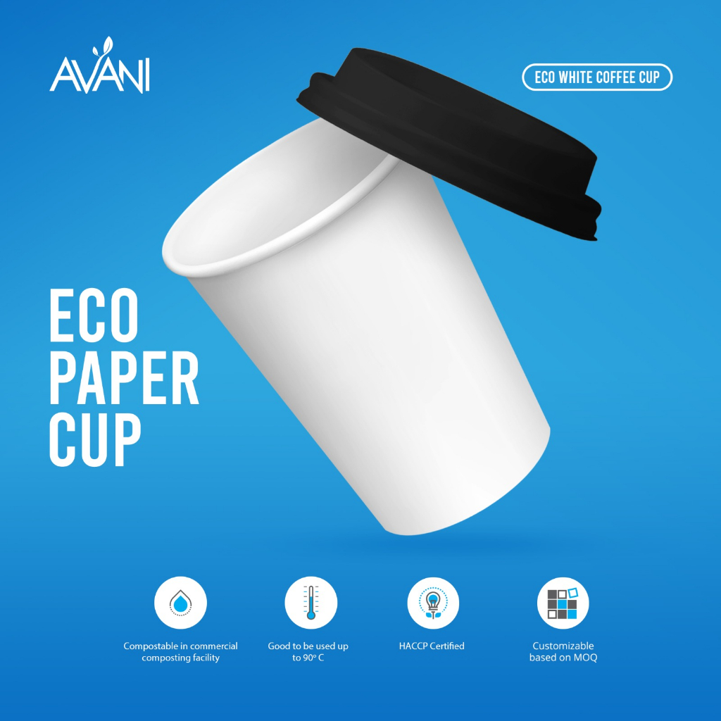 Jual Paper Cup + LID , Gelas dan tutup Ramah Lingkungan Tahan Panas