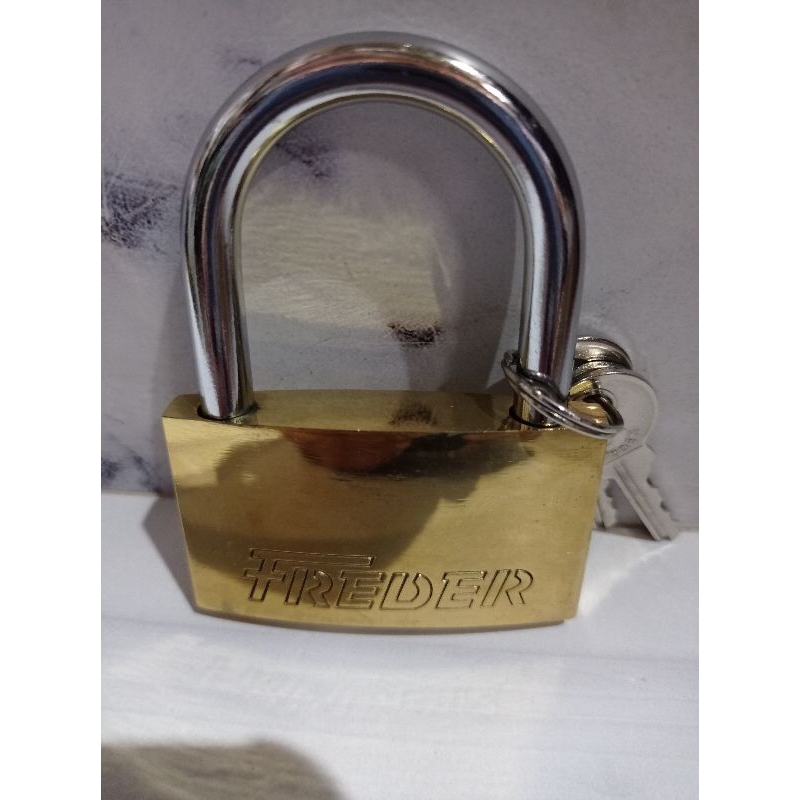 Jual gembok plus 3kunci merk brass padlock kuning kuningan kombi ...
