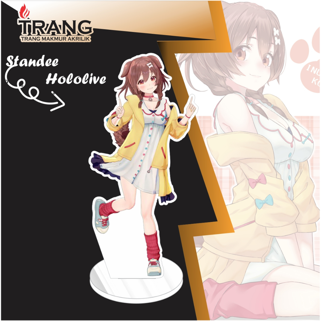 Jual Standee Figure Akrilik Inugami Korone Hololive / Standing Action ...