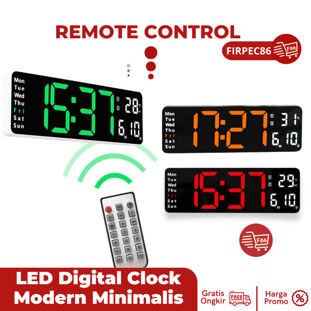 Jual Jam Meja Digital LED Besar Kalender Alarm Clock Weker Timer ...