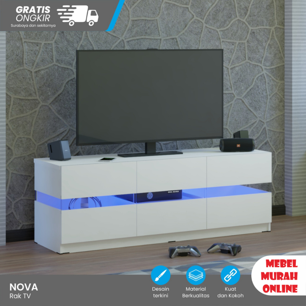 Jual Buffet Rak TV Meja TV Kayu dengan Laci Rak TV Minimalis Kabinet ...