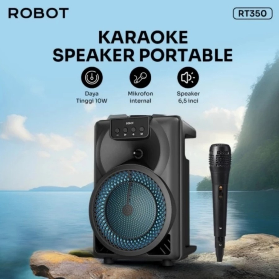Jual Robot RB350 Speaker Karaoke Bluetooth 5.3 With Microphone Mic ...