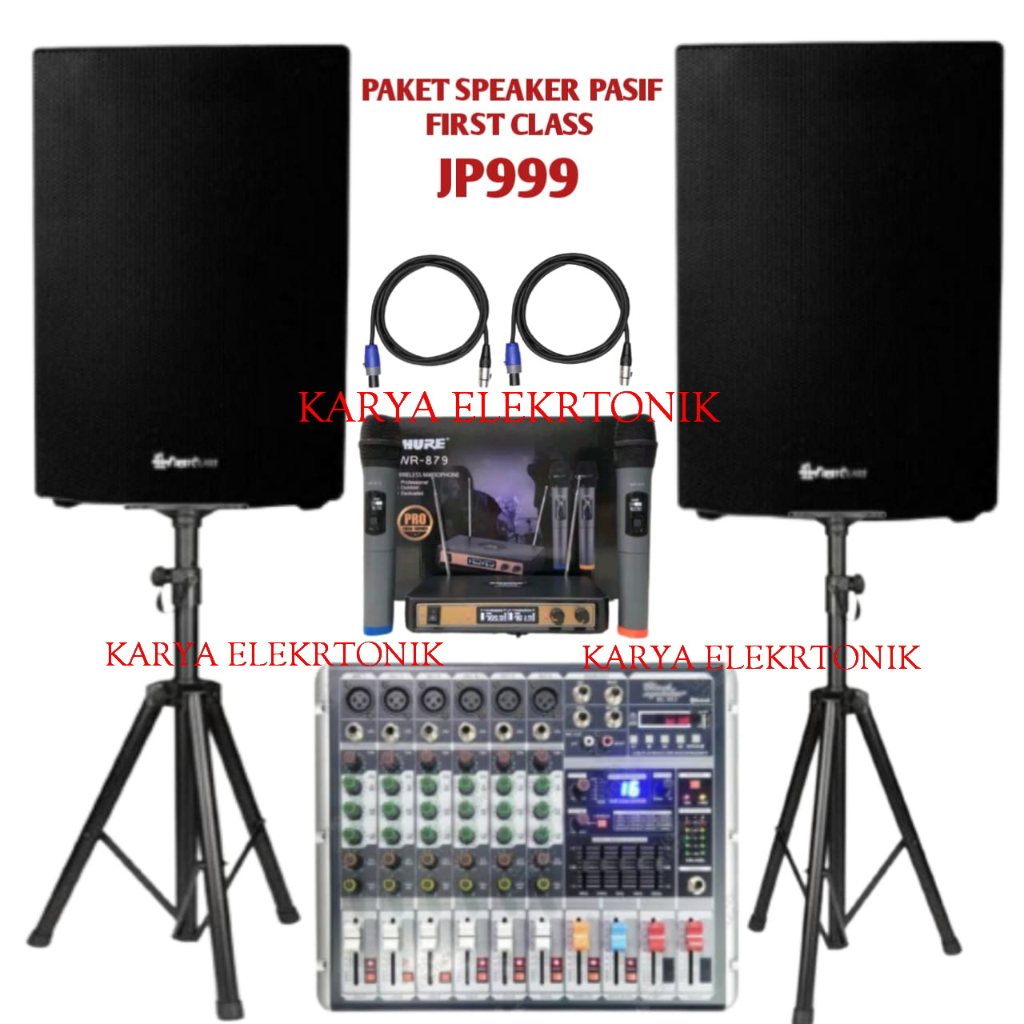 Jual PAKET KOMPLIT SPEAKER PASIF 15 INCH FIRST CLASS JP999 + POWER MIXER BLACKSPIDER Shopee