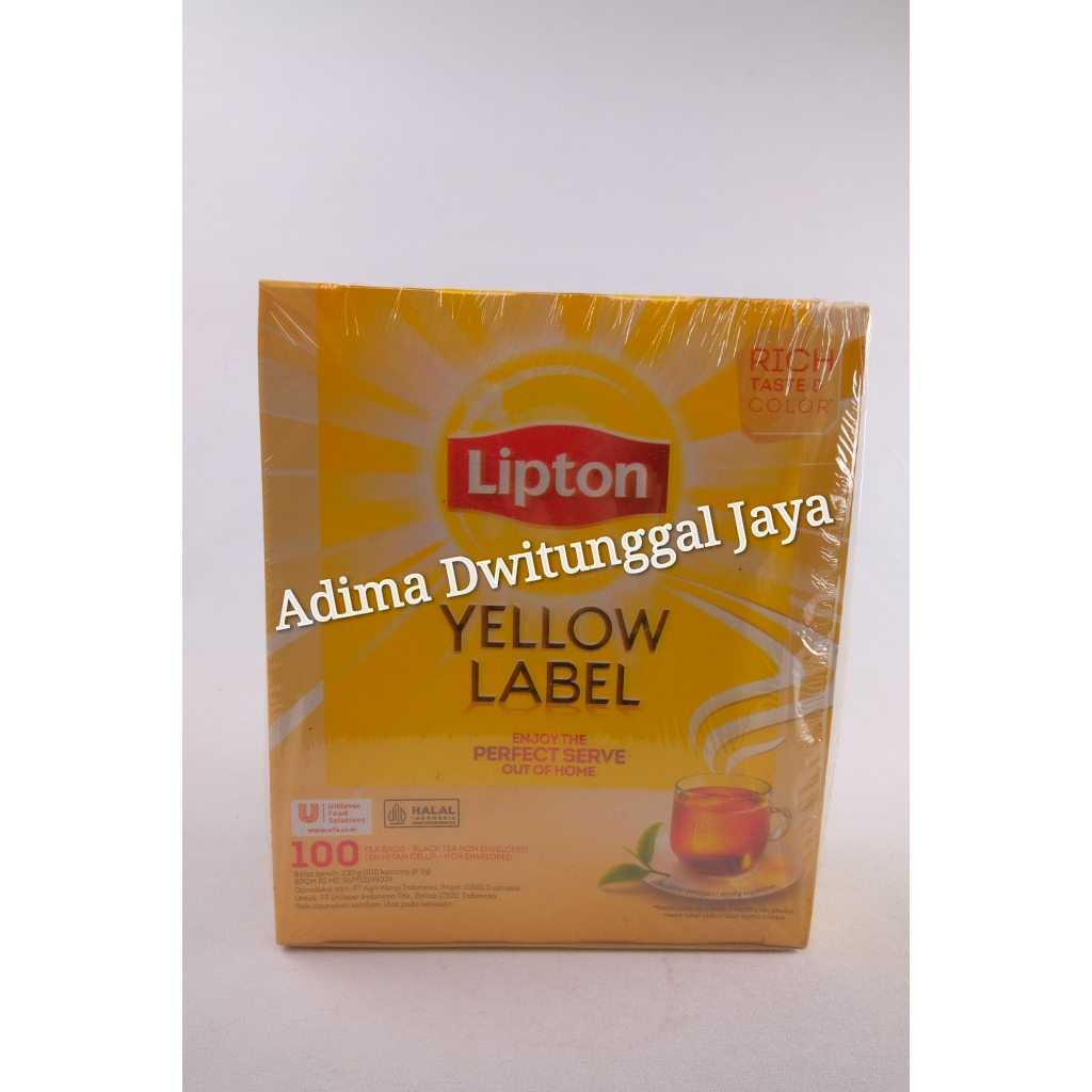 Jual Lipton Yellow Label 100 Tea Bag Non Envelope/ Teh Lipton/ Teh ...