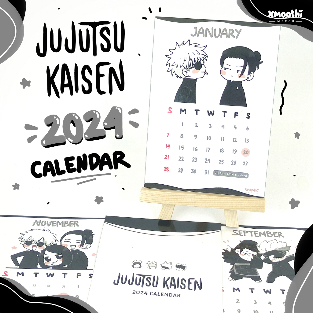 2024 Anime Calendar Printable Beret Ceciley