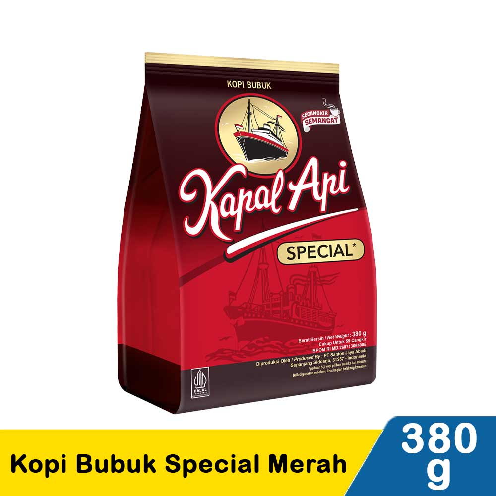 Jual KAPAL API KOPI BUBUK SPECIAL MERAH ISI 380 GRAM KOPI BUBUK KAPAL