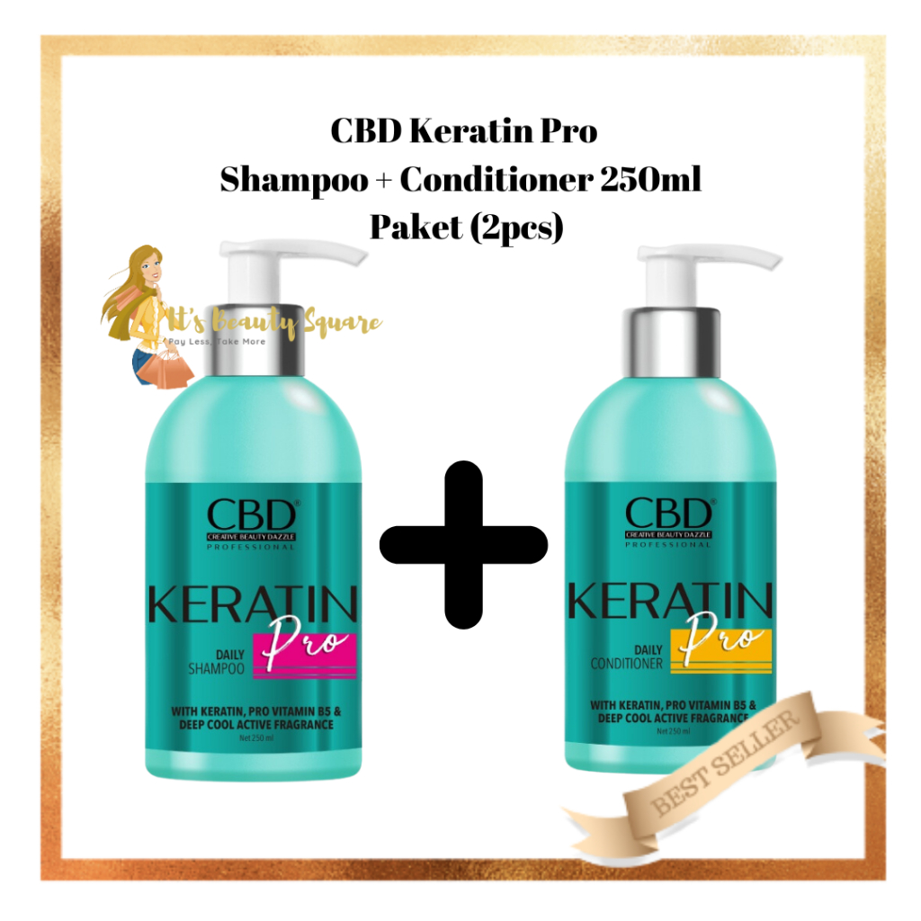 Jual CBD Keratin Pro Shampoo + Conditioner 250ml PAKET (2PCS) | Shopee ...