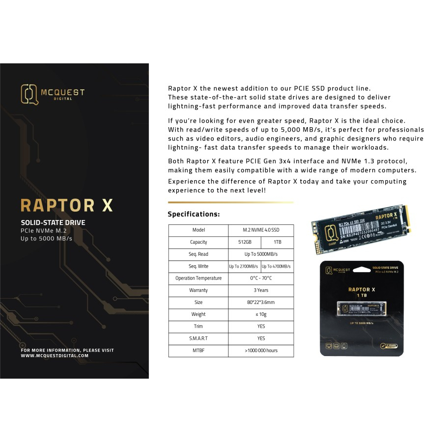Jual MCQUEST DIGITAL SSD M.2 NVMe RAPTOR X 1TB GARANSI RESMI | Shopee ...