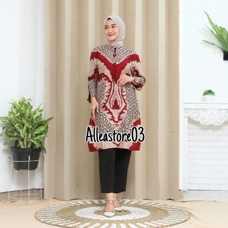 Jual Tunik kancing dress modern terbaru, Pakaian muslim wanita terbaru