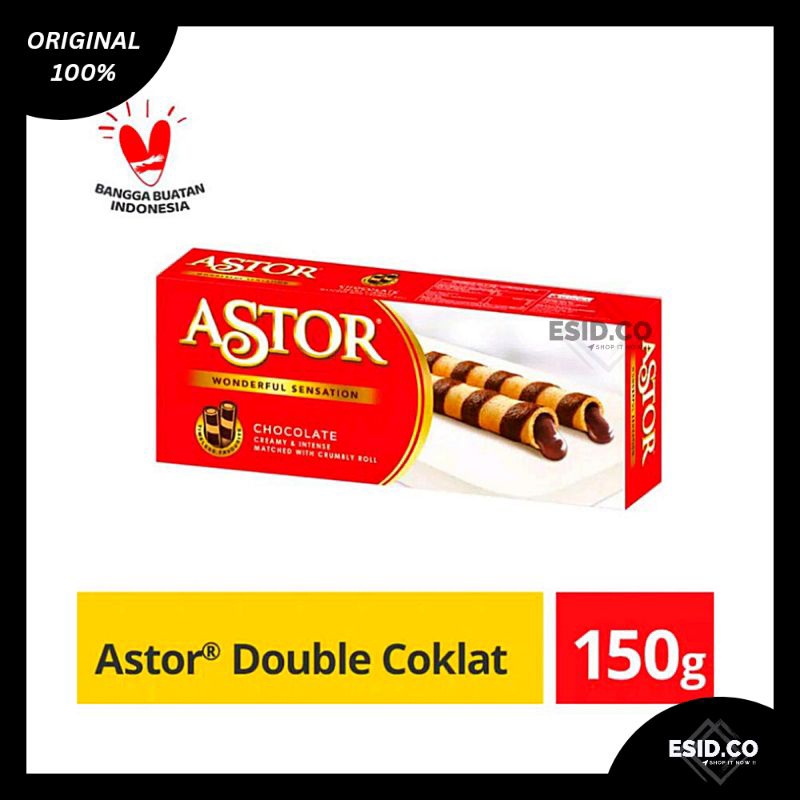 Jual Astor Chocolate Wafer Stick Double Cokelat 150gr Kemasan Karton