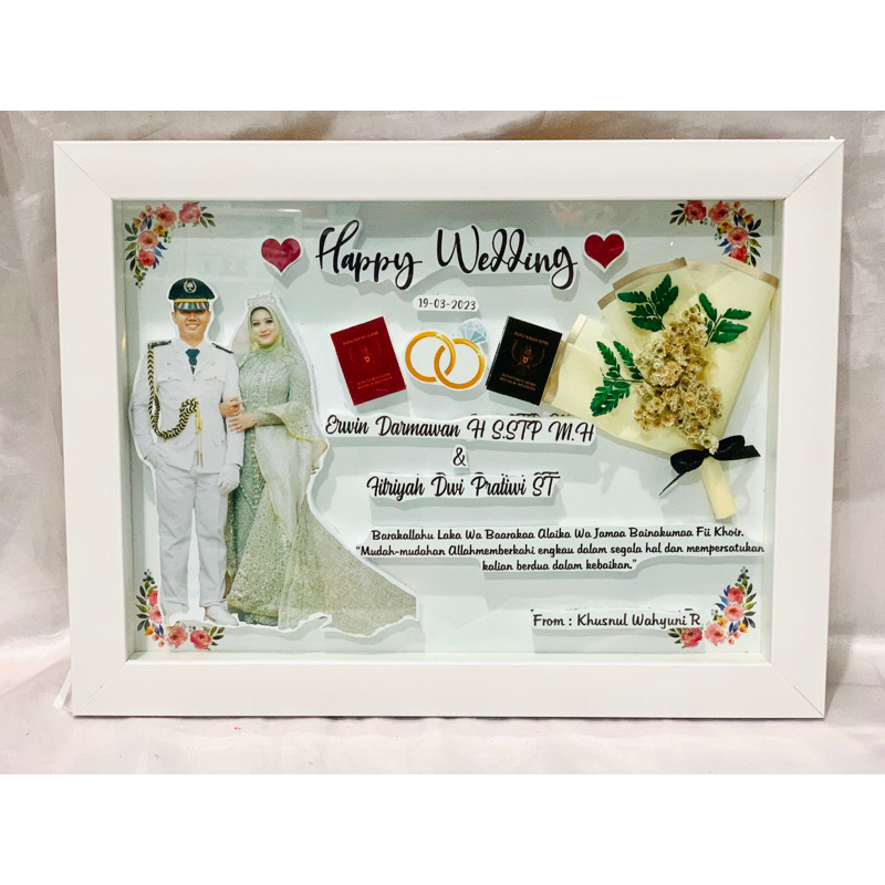 Jual Kado Unik Kado Wedding pop up frame flower in frame Kado ...