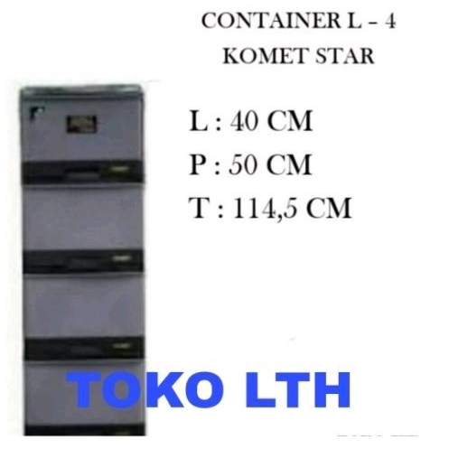 Jual LEMARI LACI CONTAINER PLASTIK SUSUN 4 KOMET L4 LARGE SS 4 L-4 ...
