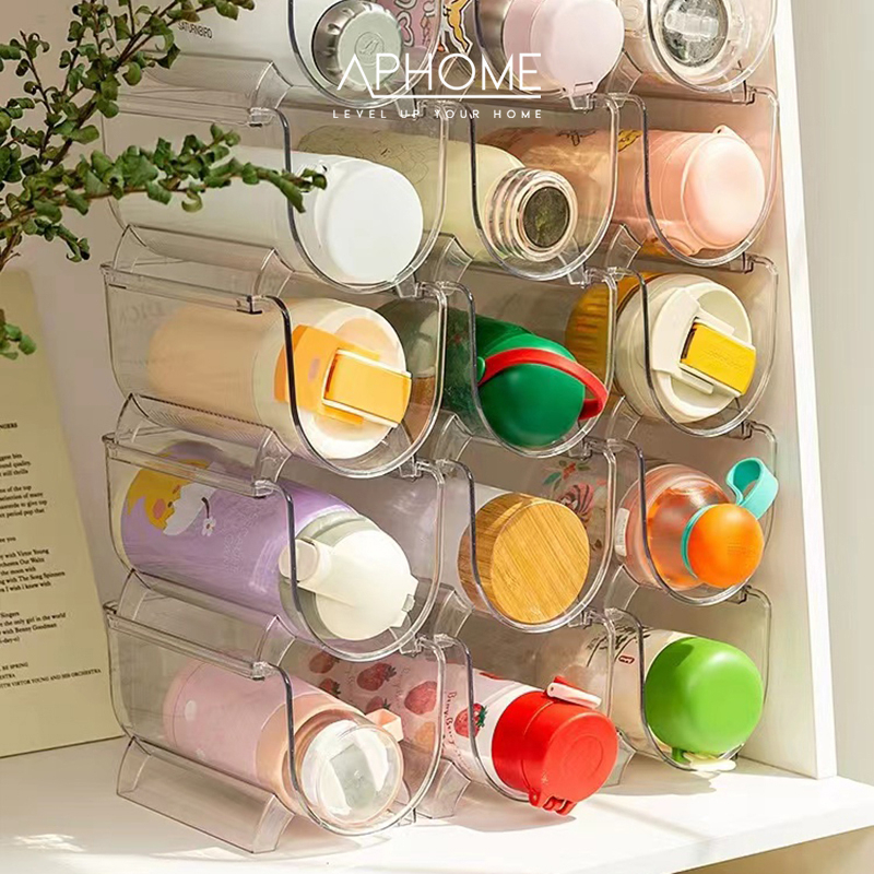 Jual APHOME Rak Botol Minuman Susun Transparan Bottle Holder Organizer ...