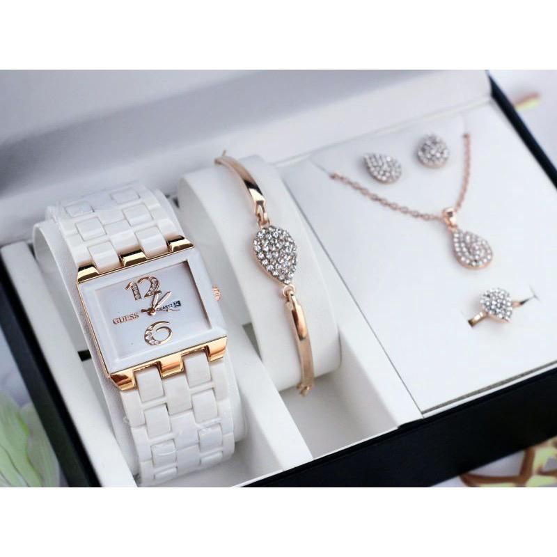 Jual JAM TANGAN WANITA GUESS MIKA PAKET SET ACCESSORIESFREE BOX KANCING ...