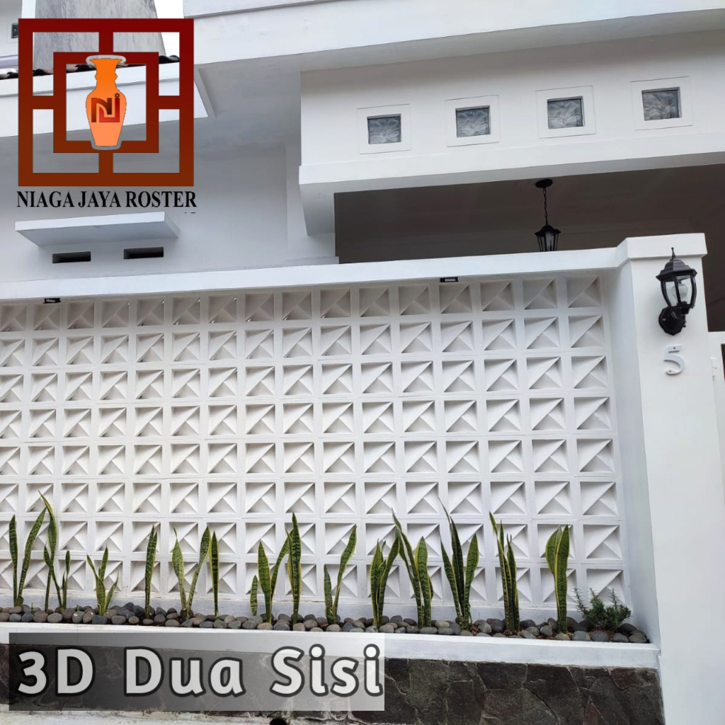 Jual Roster Beton Minimalis Loster Beton Minimalis Roster 3d 2 Sisi Roster Putih Lubang 3817