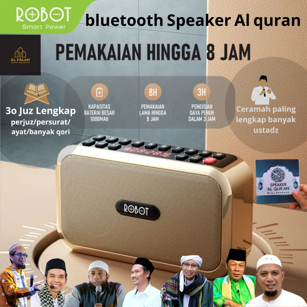 Jual AL FALAH Spiker Bluetooth Full Bass murotal speaker qur an 30 juz ...