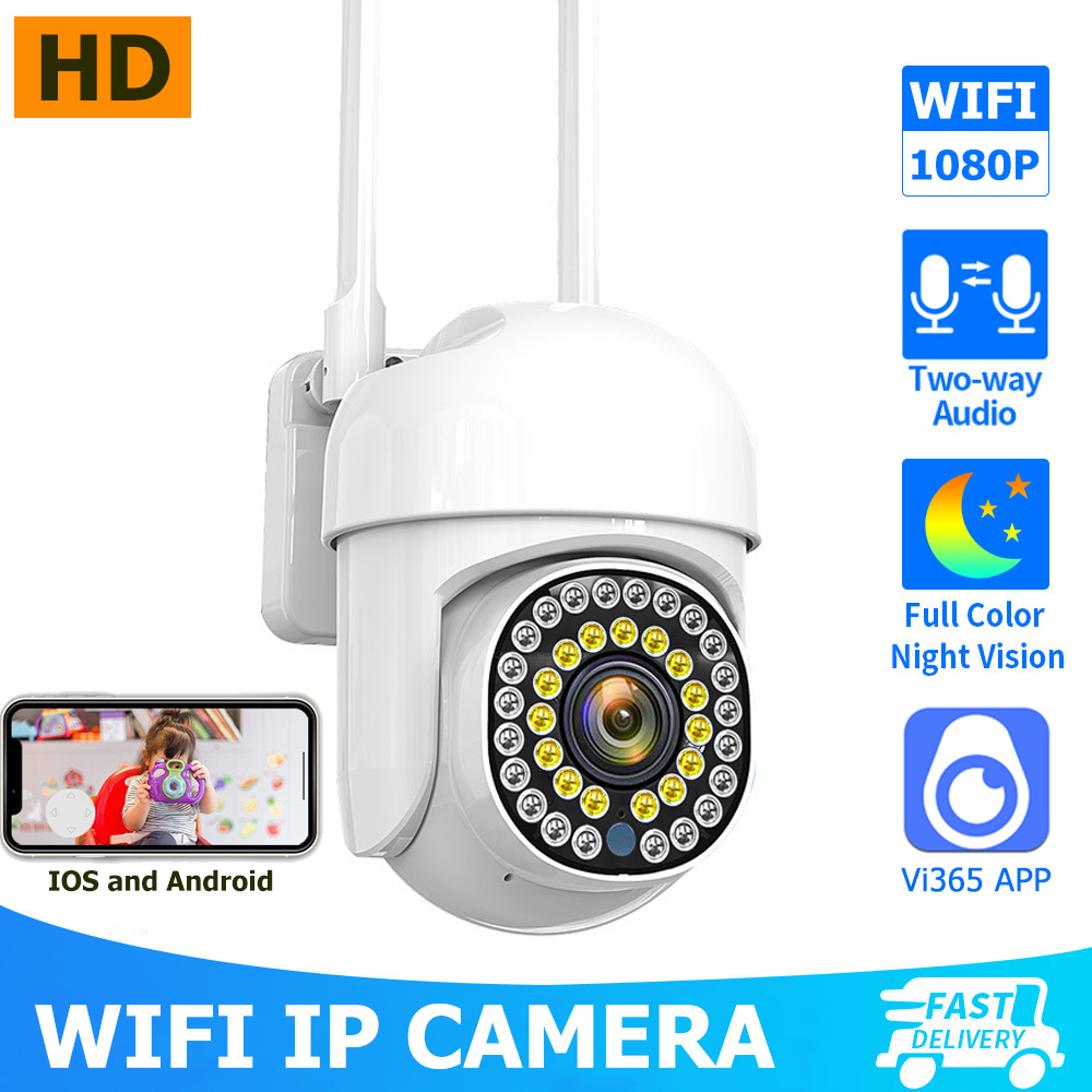 IP Kamera CCTV Wifi 1080P Outdoor Waterproof Camera Wifi IP Kamera  Luar Ruangan, Kamera IP HD PTZ, Kamera Keamanan Kubah Cepat Mini 1080P 