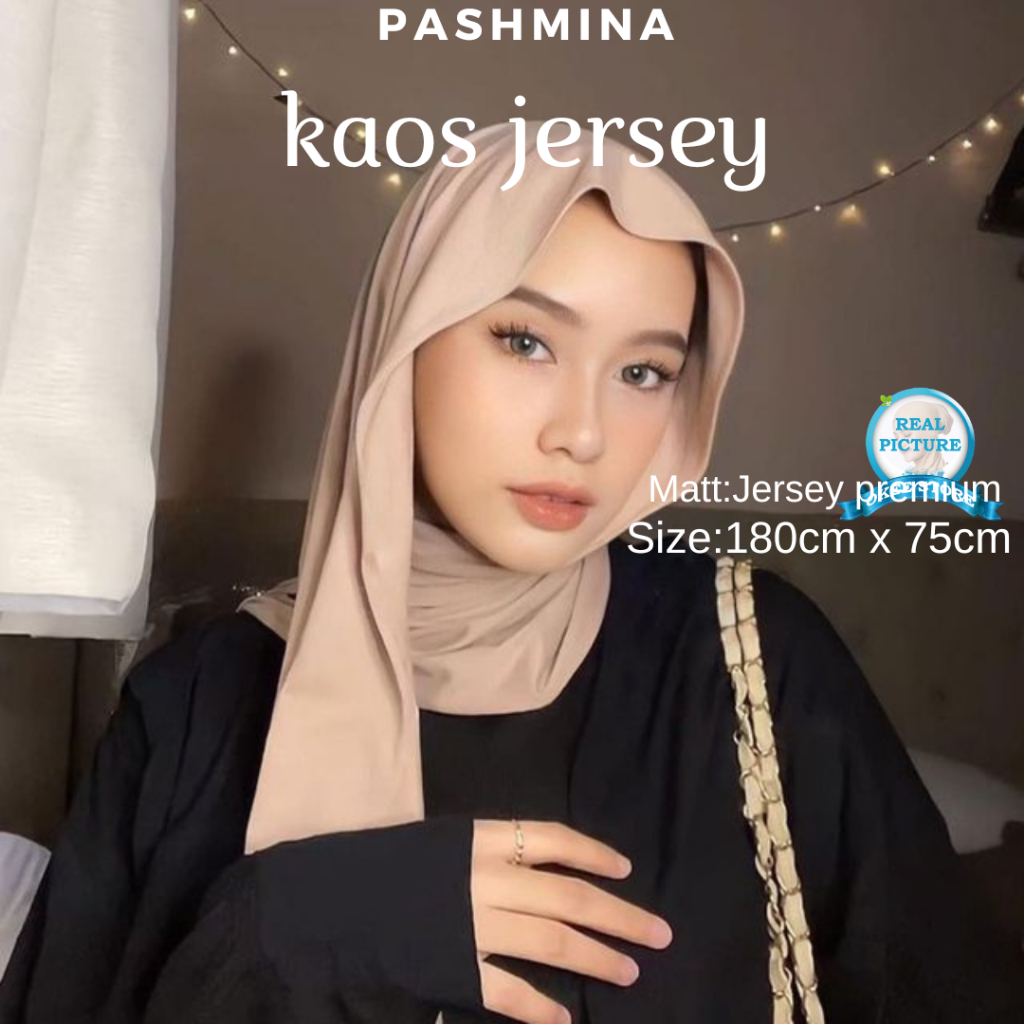 Jual Hijab Pashmina Kaos Jersey Premium / Jilbab Pashmina Turkey Shawl ...