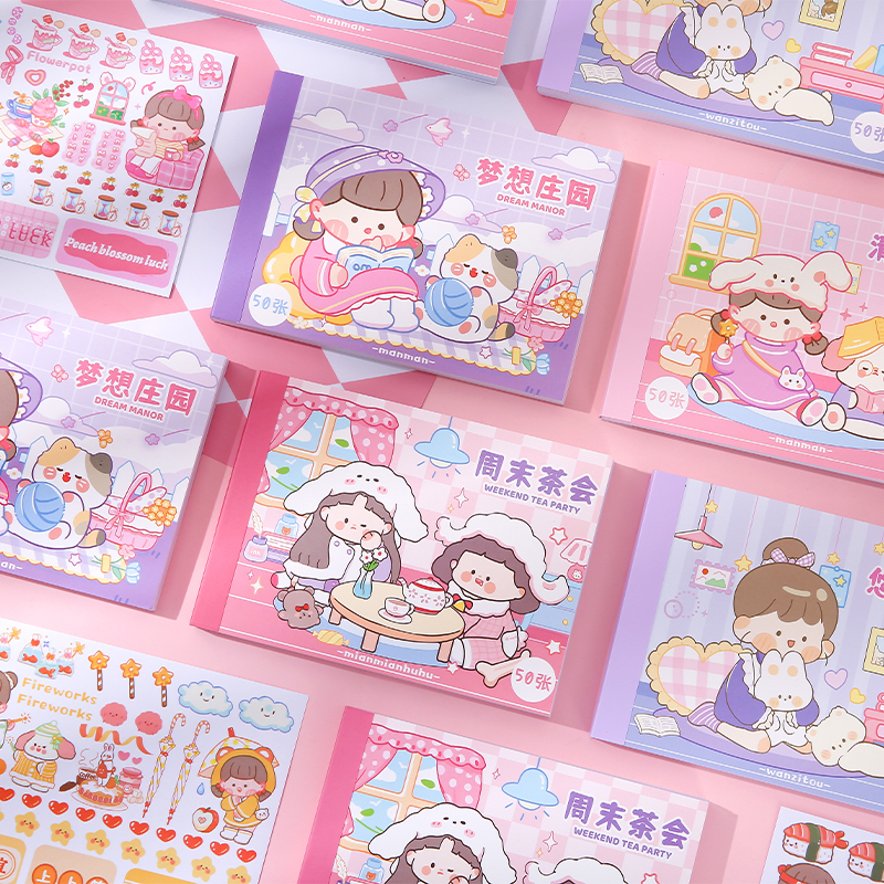 Jual 50 lembar/set Buku stiker motif kartun lucu kawaii Sticker untuk ...