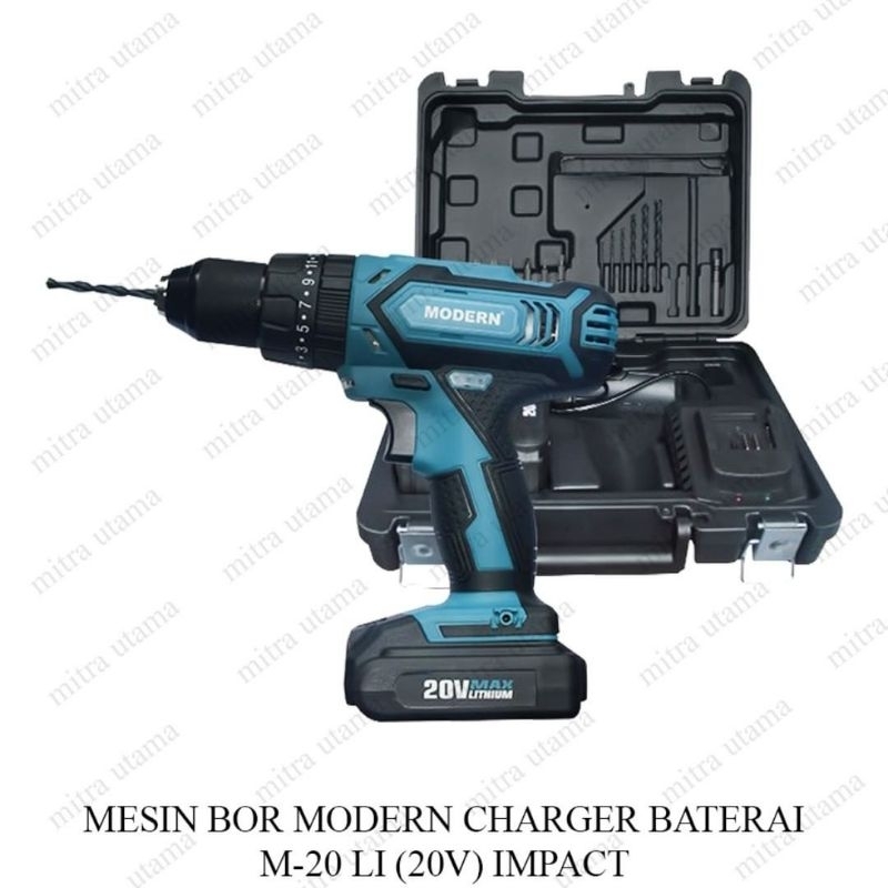 Jual Mesin Bor Baterai Modern M Li Impact Drill Volt Kayu Tembok Shopee Indonesia