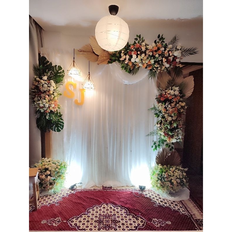 Jual sewa dekorasi backdrop pernikahan 2.5 meter | Shopee Indonesia