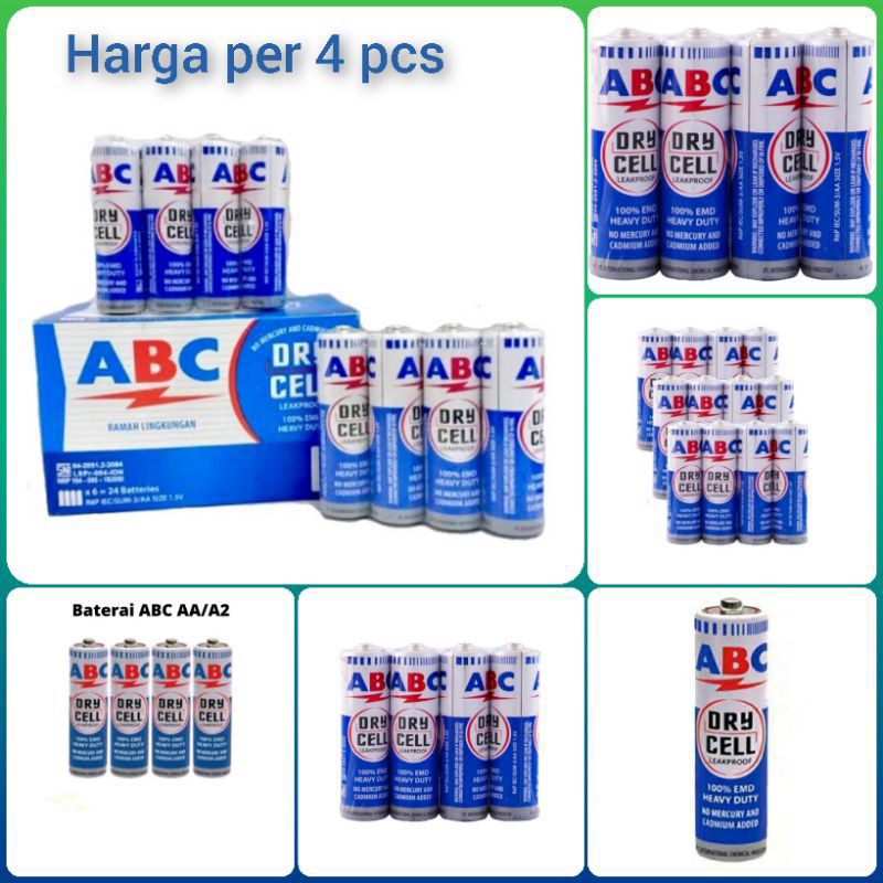 Jual Baterai ABC Biru AA -Baterai Jam/Mainan | Shopee Indonesia