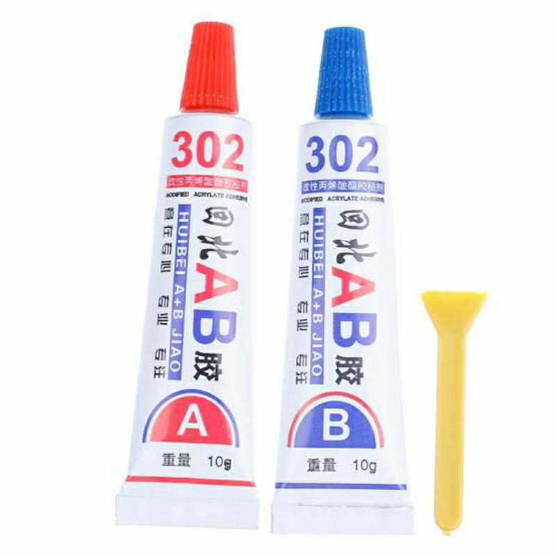 Jual LEM AB SUPEE KUAT 302 RESIN EPOXY Kuat Logam Kayu Plastik Kulit ...