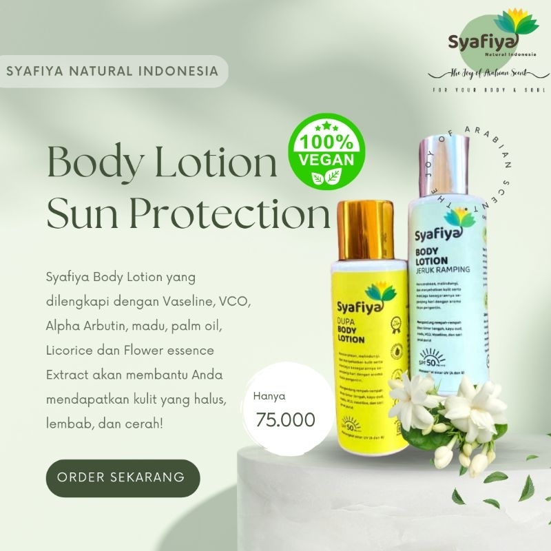 Jual SYAFIYA BODY LOTION SPF 50+++ ARABIAN SCENT(LOTION PEMUTIH ALAMI