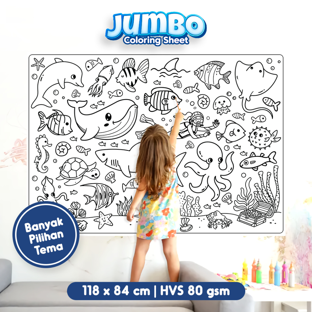 Jual Jumbo Coloring Sheet / Doodle Raksasa / Giant Coloring Poster