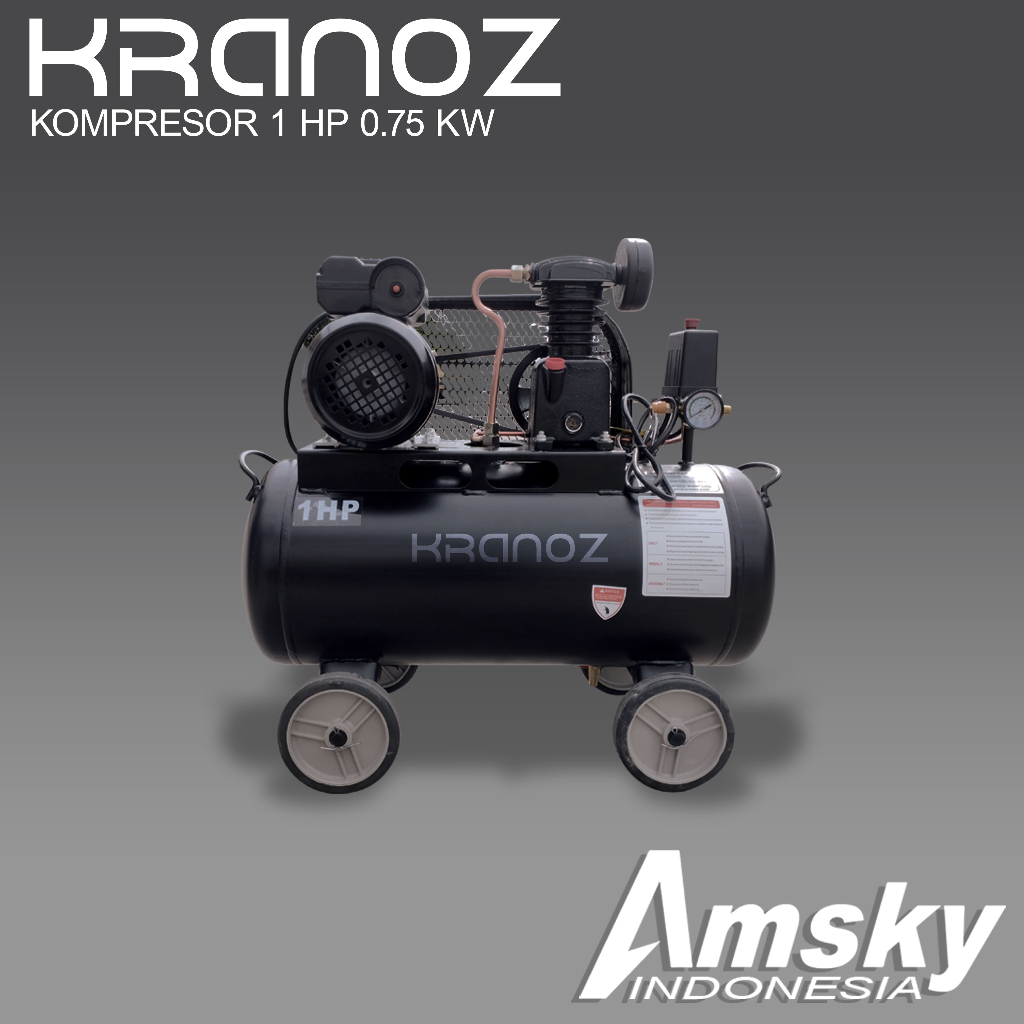 Jual Kompresor KRANOZ 1 HP 0.75 kw, 30 Liter, 8 bar, 220v | Shopee ...