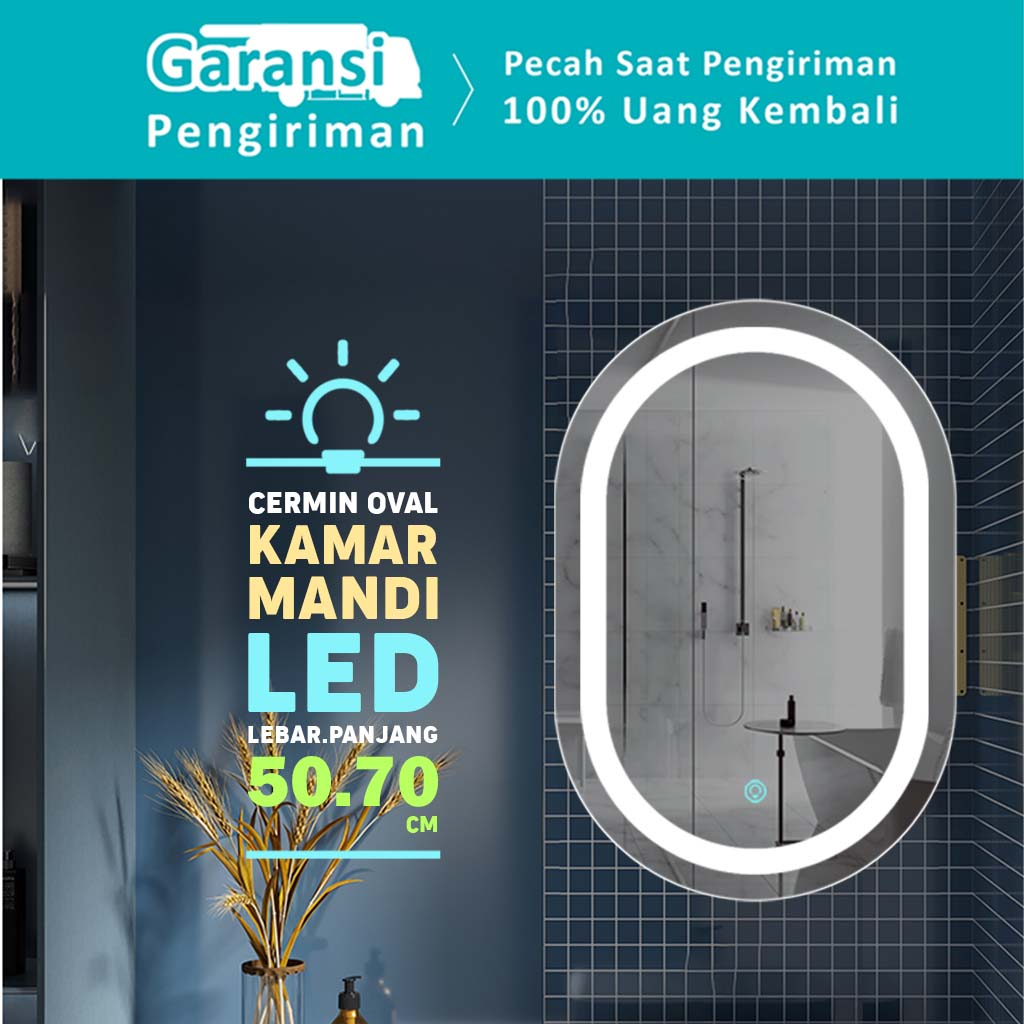 Jual Cermin Rias Led Oval X Dekorasi Kamar Mandi Bathroom And