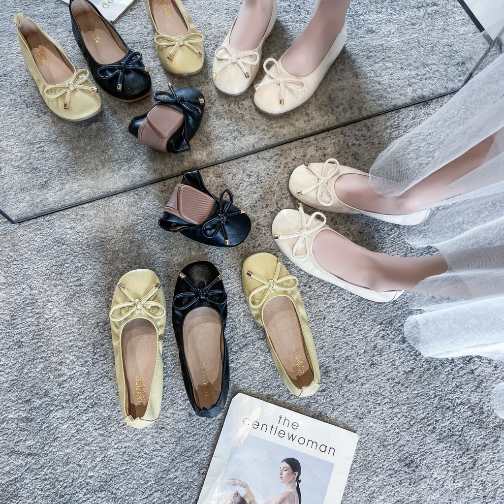 Jual Ballet Flats Elastic Leather Ballerina Flatshoes Wanita 5363 (36